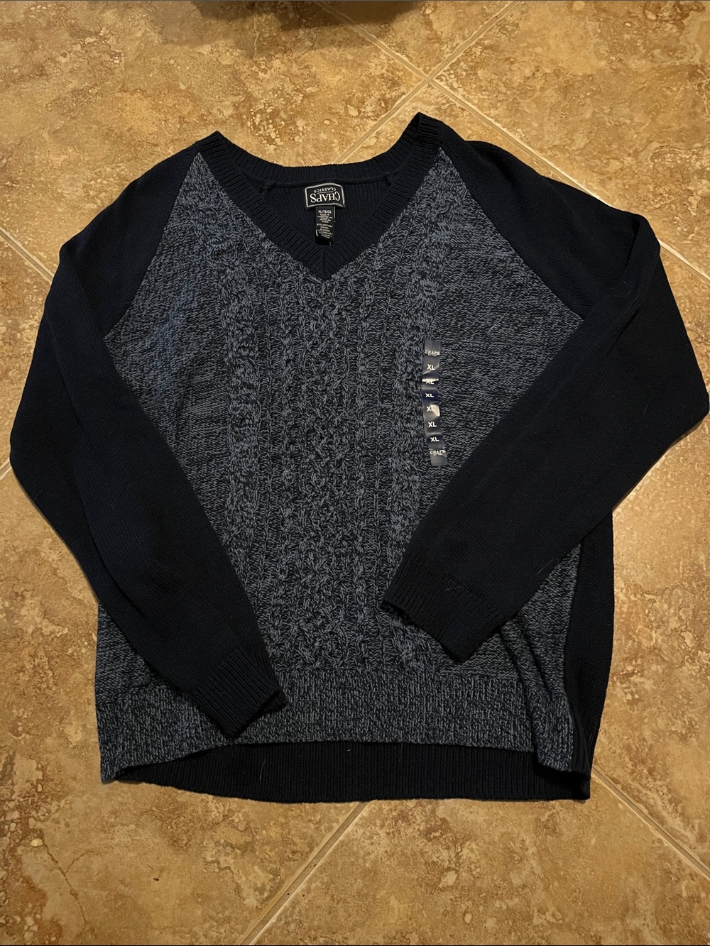 Chaps Women’s Navy V-Neck Sweater new with tags size XL